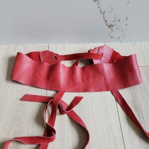 Topshop Leather Belt Red Wrap Waist